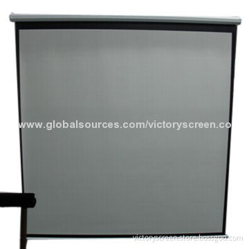 Manual screen with good-quality fabric, matte white, lock system, 240*240cm
